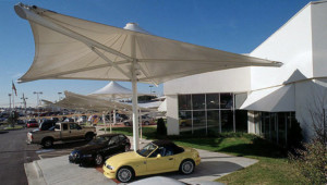 Automotive Archtiecture - Pimsler Hoss Architects BMW white canopy