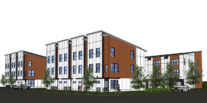 Memorial Drive Townhomes concept elevation rendering
