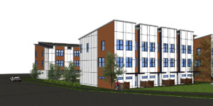 Memorial Drive Townhomes concept elevation rendering