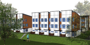 Memorial Drive Townhomes concept elevation rendering