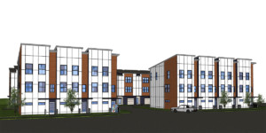 Memorial Drive Townhomes concept elevation rendering